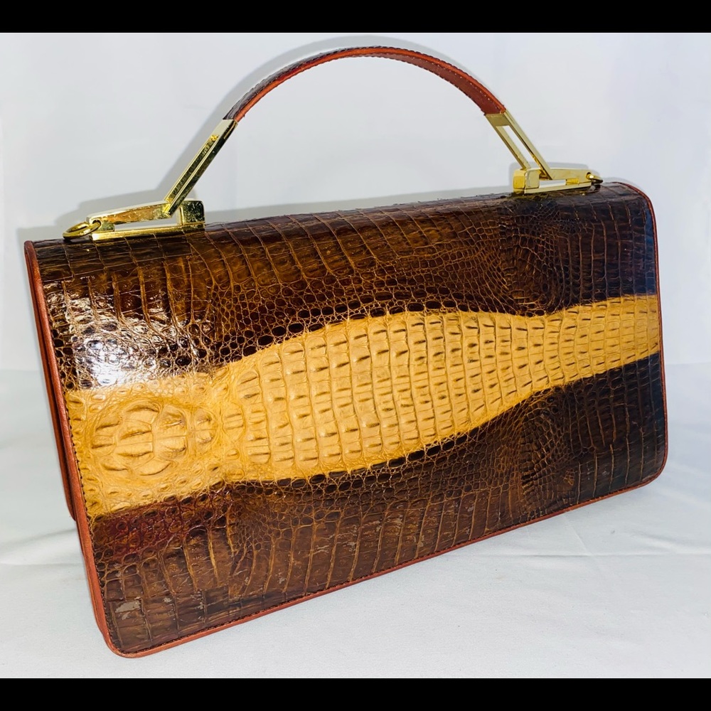 Vintage Baby Hornback Crocodile Alligator Handbag